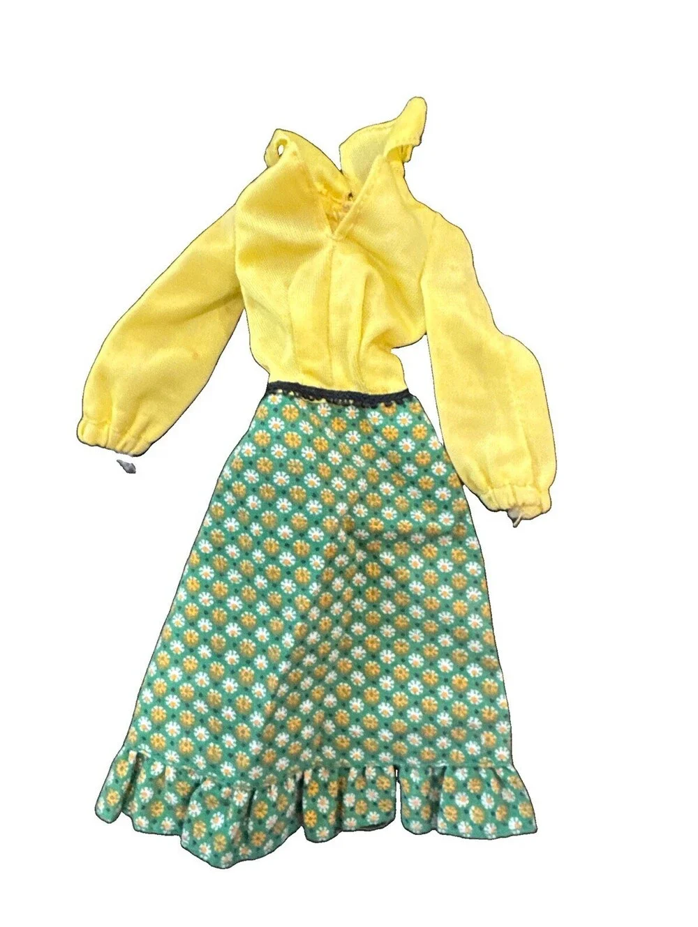 Superstar Barbie yellow green Dress Best Buy #9627 vtg Mattel 1977 70s